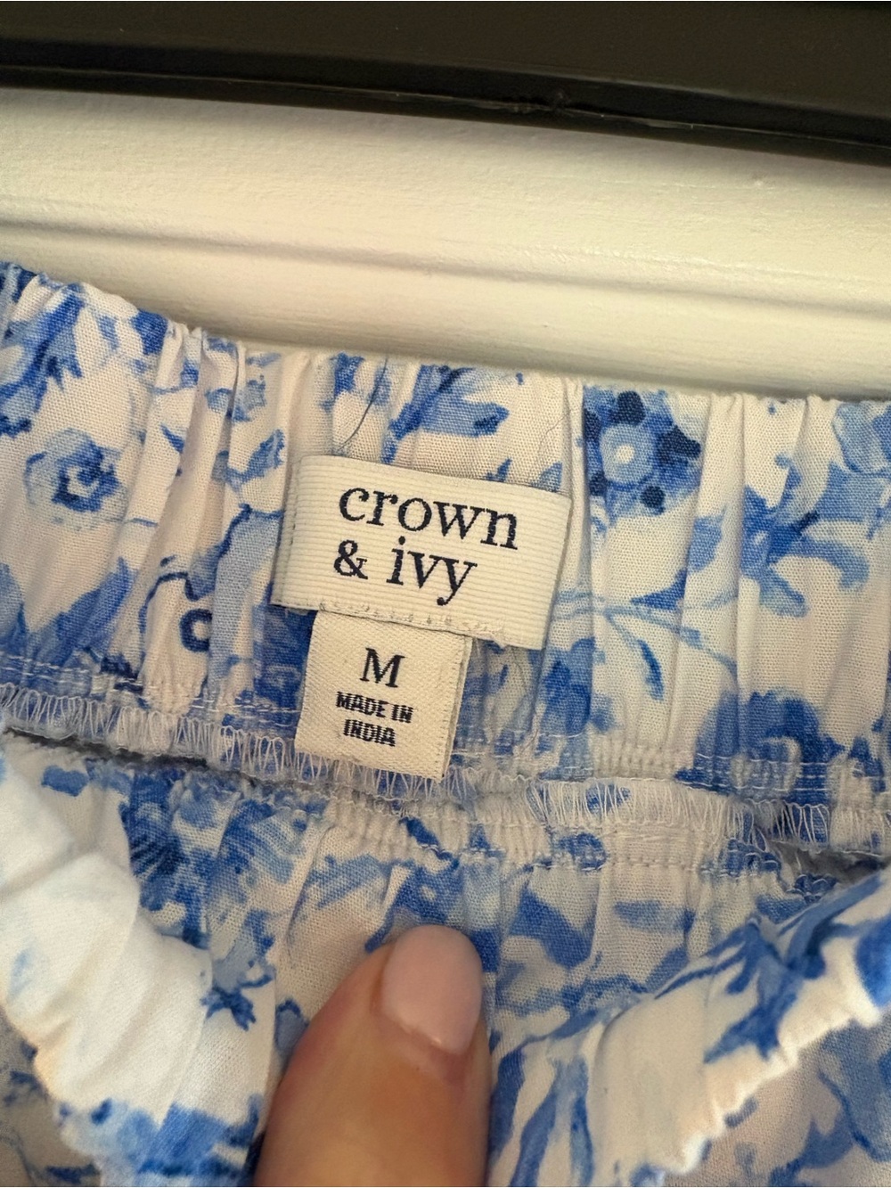 Crown & Ivy Blue Floral Tiered Maxi Skirt (size M) - Picture 4 of 6